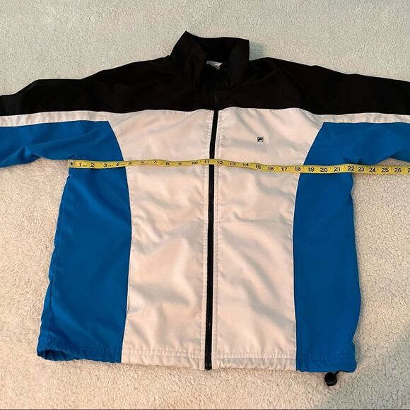 Vintage FILA Windbreaker Lightweight Jacket Size Medium Zip Up Blue Black White - Picture 6 of 7